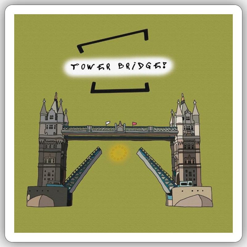Tower Bridge - Sticker taille S (10 x 10 cm) - blanc mat