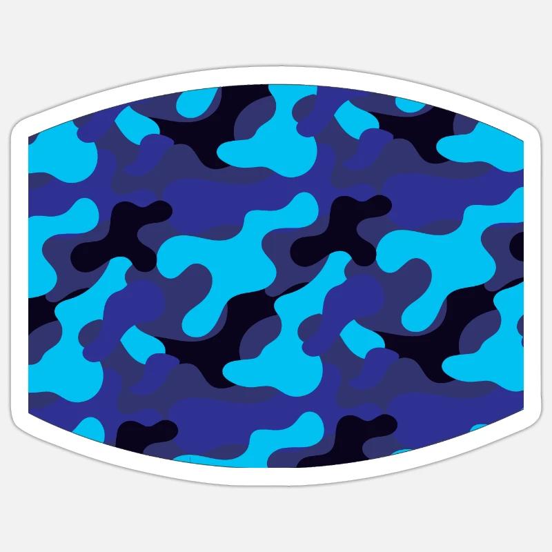 blue camouflage pattern Sticker size S (10 x 10 cm)