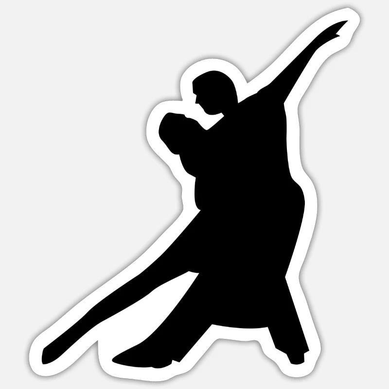 Dance tango - Sticker size S (10 x 10 cm) - white matte