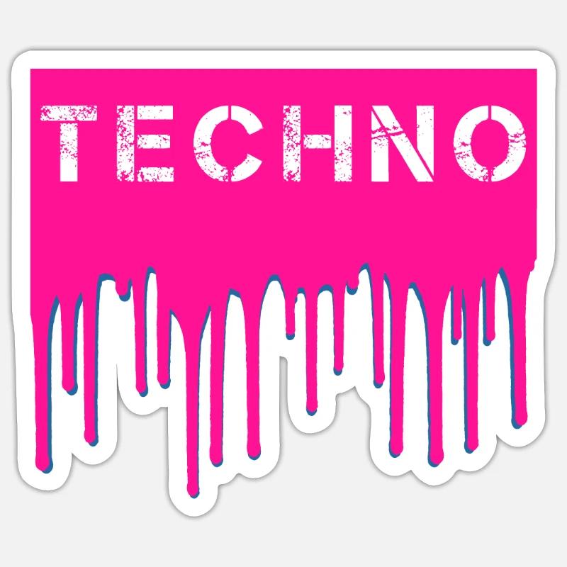 Techno Sticker Größe S (10 x 10 cm)