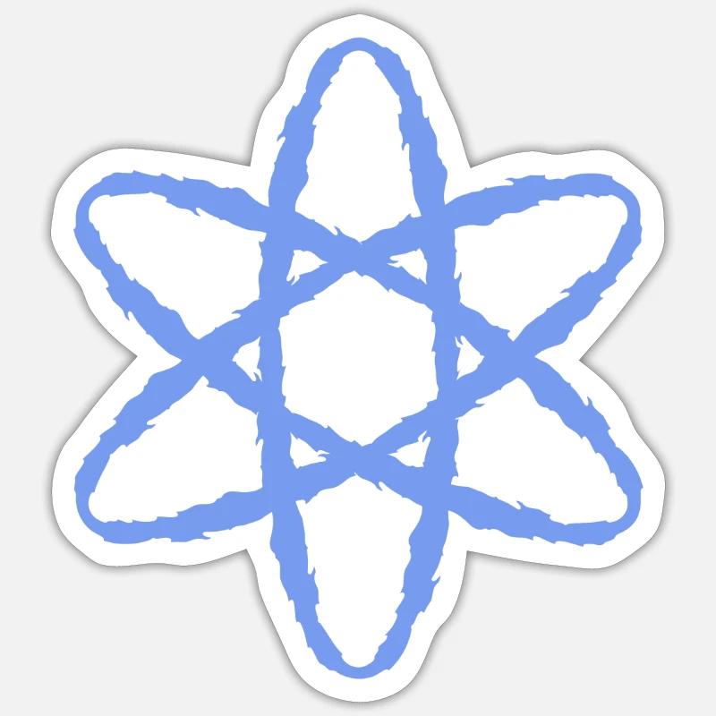 Atom Symbol Atomkraft - Sticker Größe S (10 x 10 cm) - Mattweiß