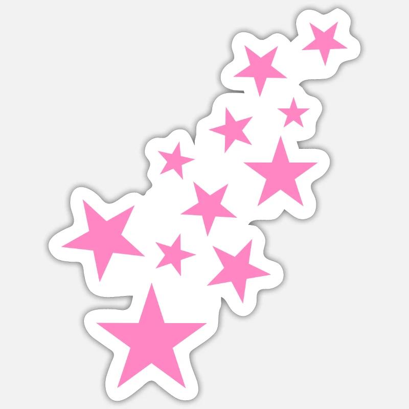 Star asterisk pattern icon pink Sticker size S (10 x 10 cm)