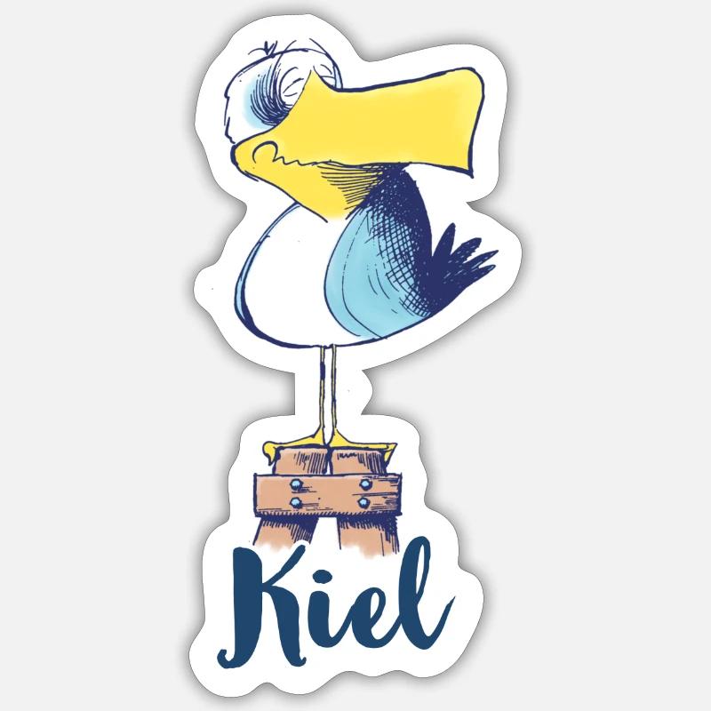 Cheeky keel gull - Sticker size S (10 x 10 cm) - white matte
