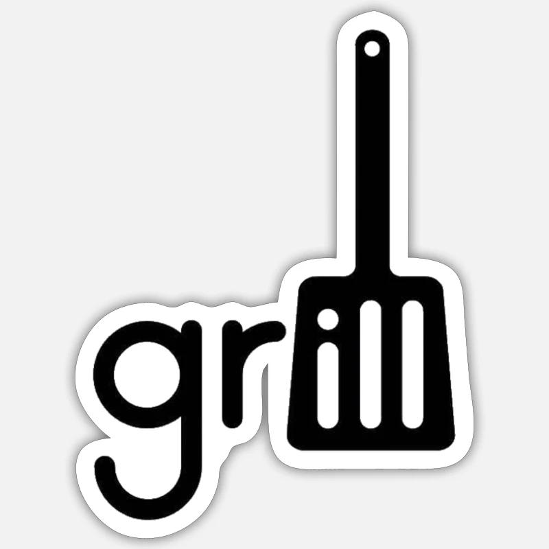 Grilling Grill Master Grill - Sticker size S (10 x 10 cm) - white matte