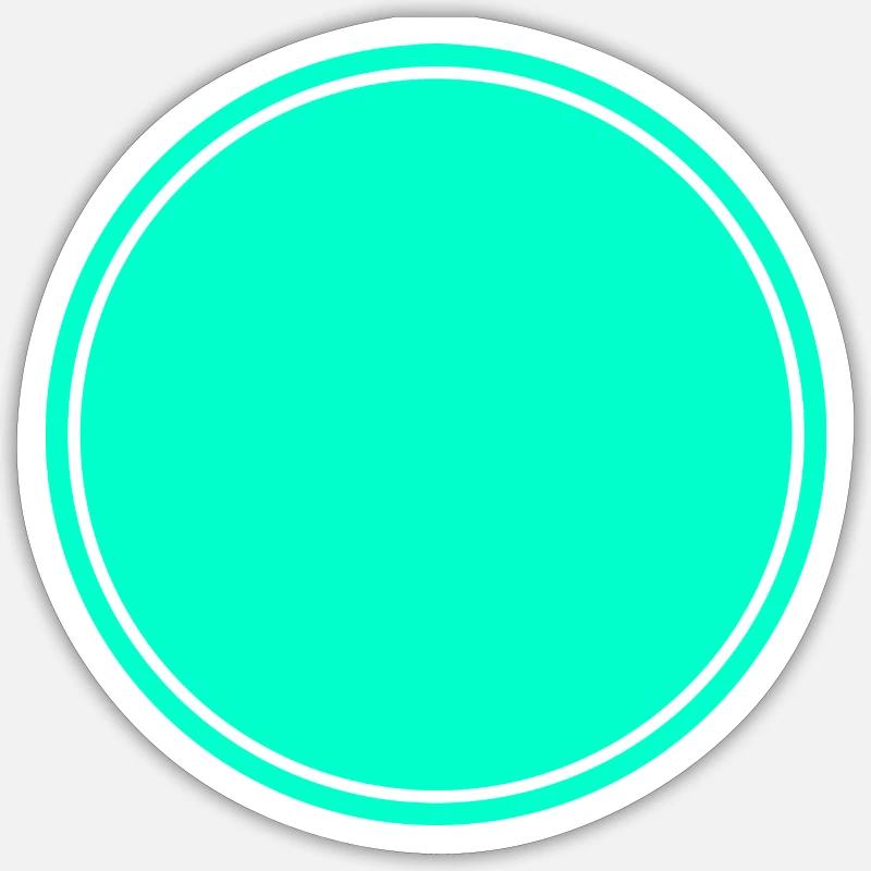Circle turquoise self design - Sticker size S (10 x 10 cm) - white matte