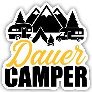 Camping - Sticker Größe S (10 x 10 cm) - Mattweiß - Vorne