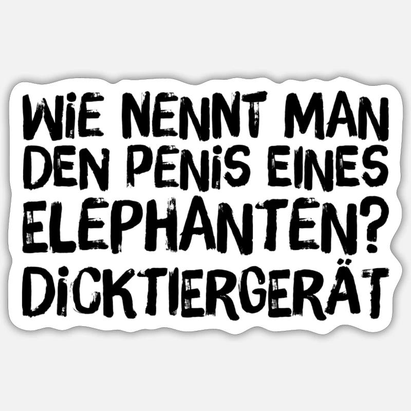 Elephantenpenis - Sticker Größe S (10 x 10 cm) - Mattweiß