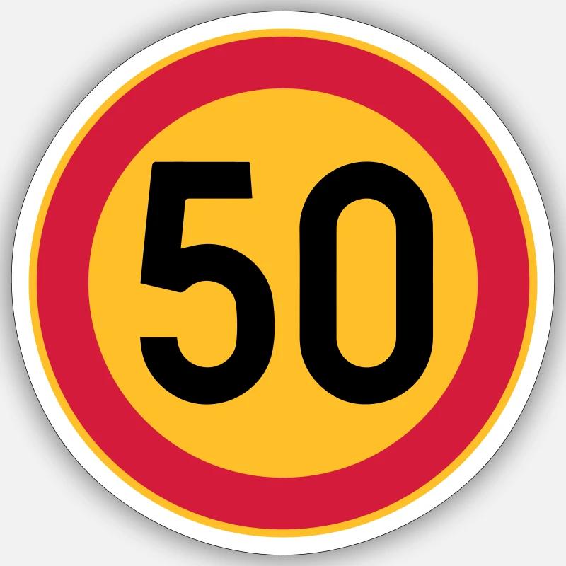 50 Limit / Tempolimit Sticker Größe S (10 x 10 cm)