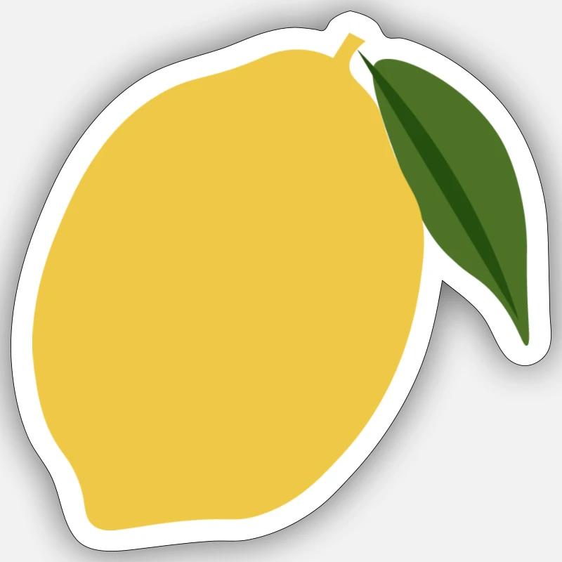 Zitrone - Sticker Größe S (10 x 10 cm) - Mattweiß