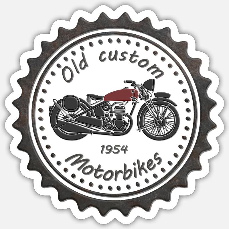 vaneemo® / Old custom Motorbikes Sticker Größe S (10 x 10 cm)