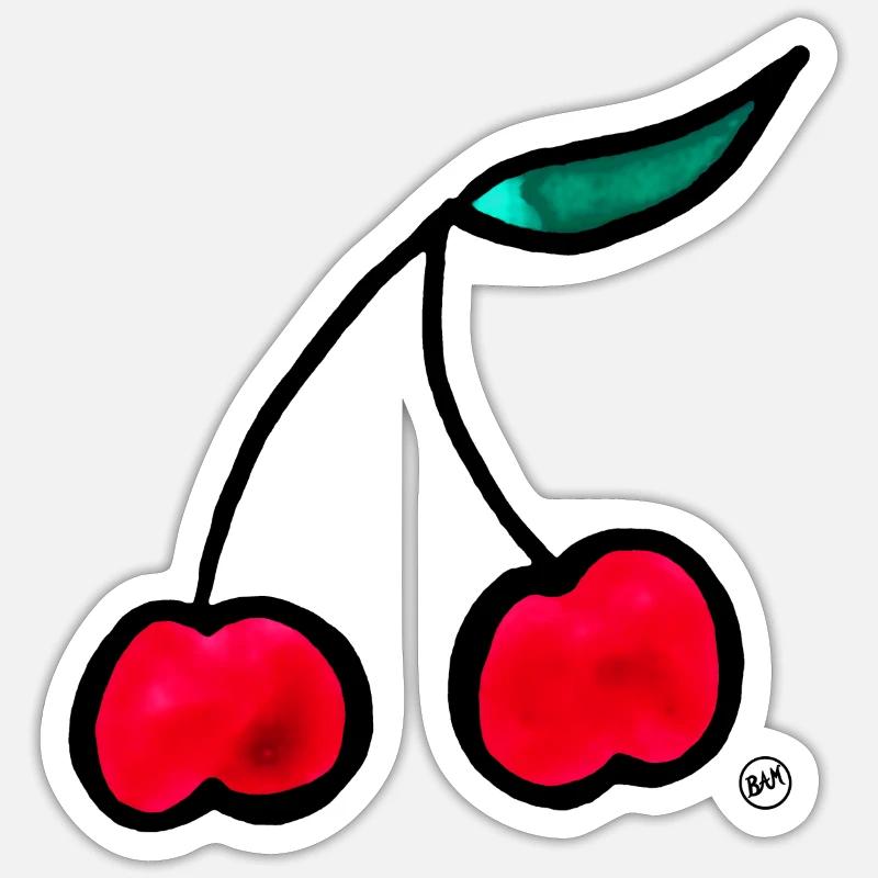 *BAM* be_cherry - Sticker taille S (10 x 10 cm) - blanc mat