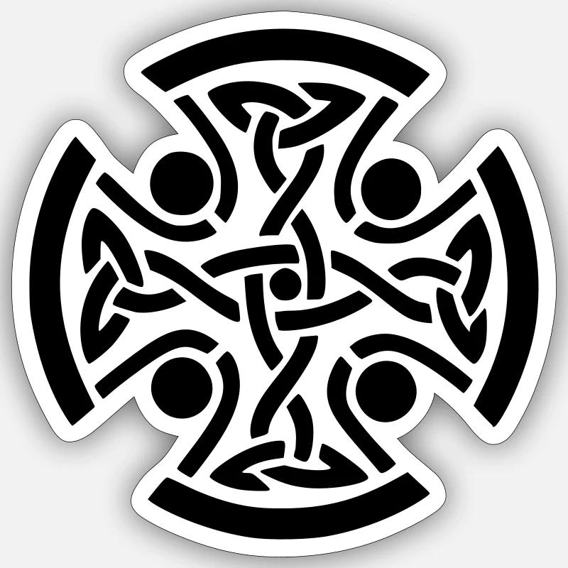 ancient celtic symbol drawing printdesign - Sticker Größe S (10 x 10 cm) - Mattweiß