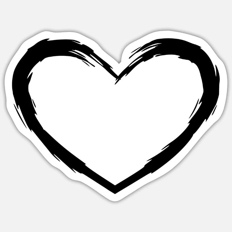 cœur - Sticker taille S (10 x 10 cm) - blanc mat
