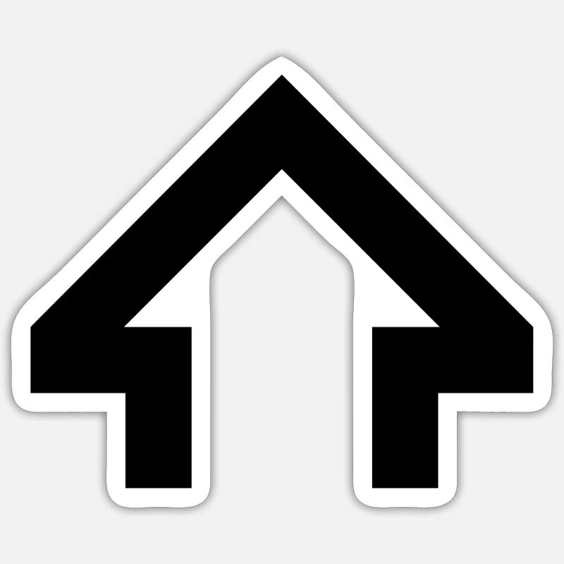 flèche vers le haut - Sticker taille S (10 x 10 cm) - blanc mat