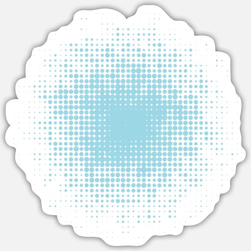 fond rond pointillé bleu clair Sticker taille S (10 x 10 cm)