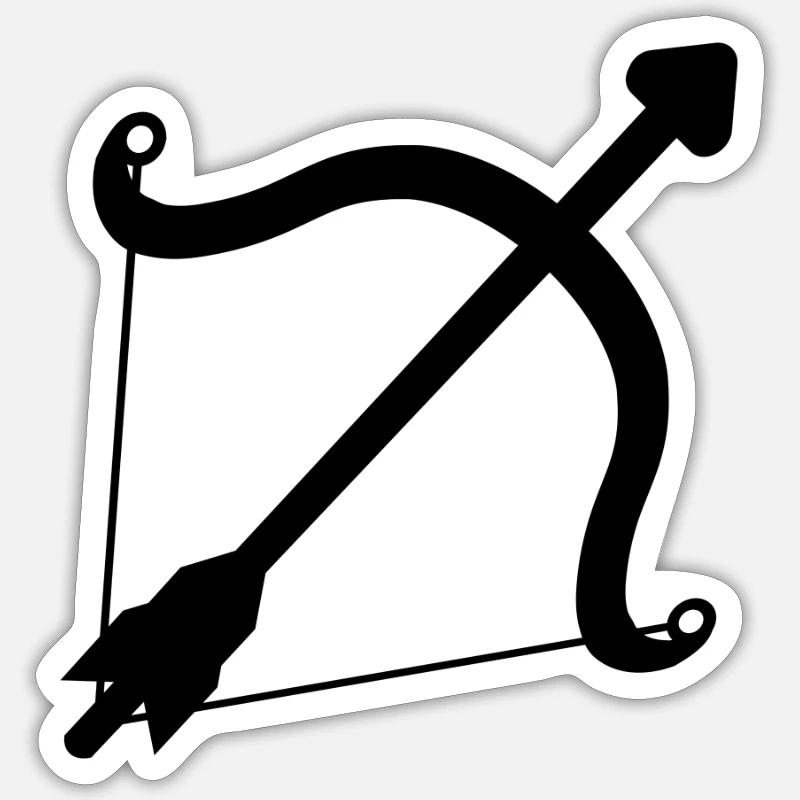 arc et des flèches Sticker taille S (10 x 10 cm)