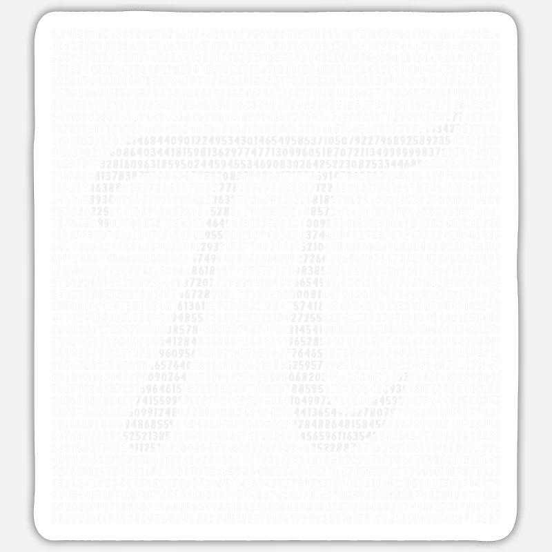 Math - PI avec près de 3000 décimales - Sticker taille S (10 x 10 cm) - blanc mat