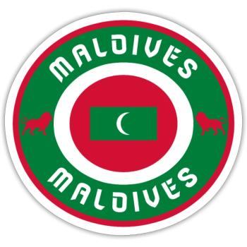 Malediven Kreis / Geschenkidee - Sticker Größe S (10 x 10 cm) - Mattweiß - Vorne