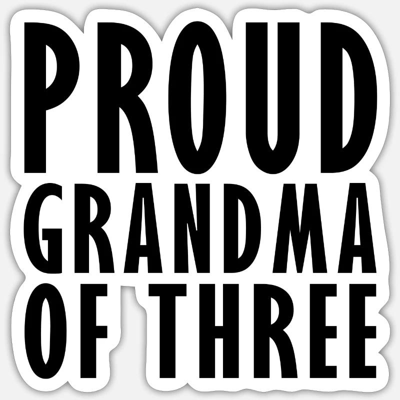 Fière grand-mère de 3 - Sticker taille S (10 x 10 cm) - blanc mat