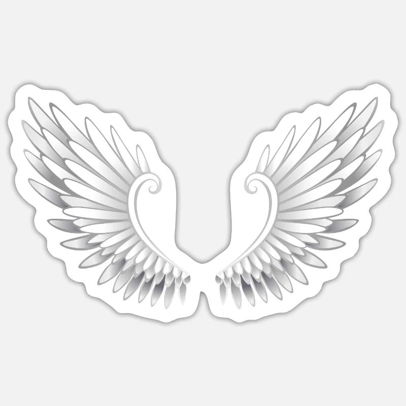 ailes d'anges - Sticker taille S (10 x 10 cm) - blanc mat