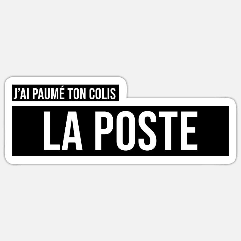 colis perdu laposte La Poste courrier livraison - Sticker taille S (10 x 10 cm) - blanc mat