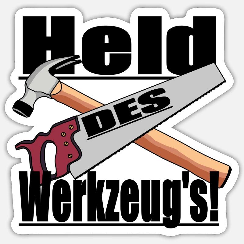Held des Werkzeug - Sticker Größe S (10 x 10 cm) - Mattweiß