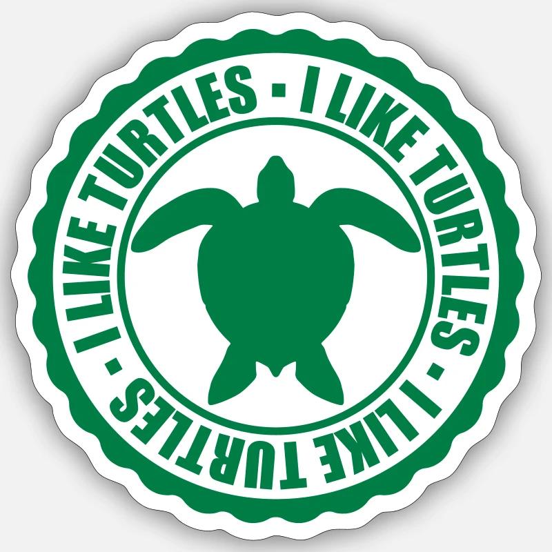 Timbre logo tortue d'eau - Sticker taille S (10 x 10 cm) - blanc mat
