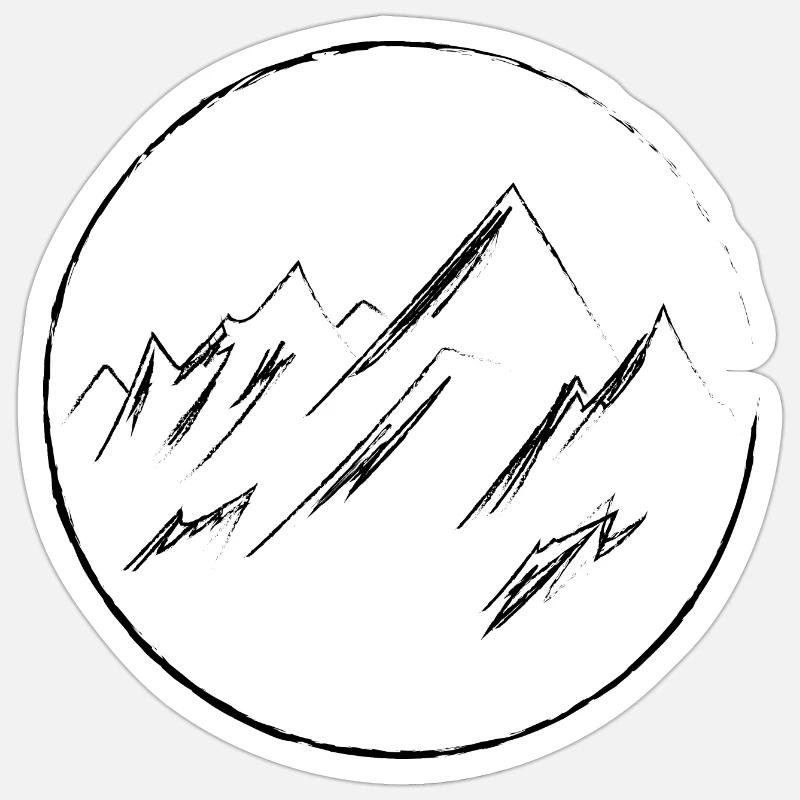 Berge minimalistisch Sticker Größe S (10 x 10 cm)