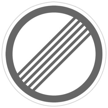 Panneau de signalisation autoroute sans vitesse - Sticker taille S (10 x 10 cm) - blanc mat - Devant