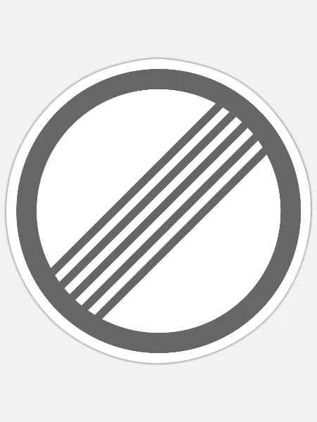 Panneau de signalisation autoroute sans vitesse - Sticker taille S (10 x 10 cm) - blanc mat