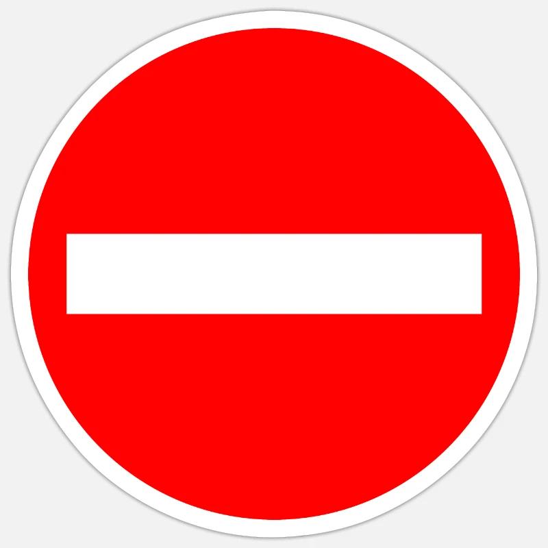 Verkehrsschild Einfahrt Verboten - Sticker Größe S (10 x 10 cm) - Mattweiß