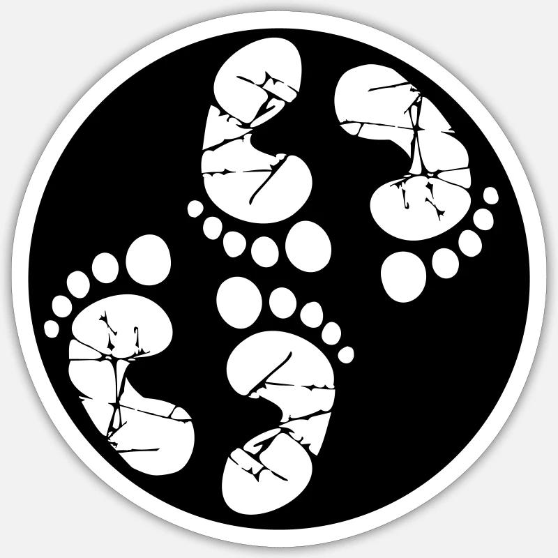 Timbre Gémeaux rond - Sticker taille S (10 x 10 cm) - blanc mat