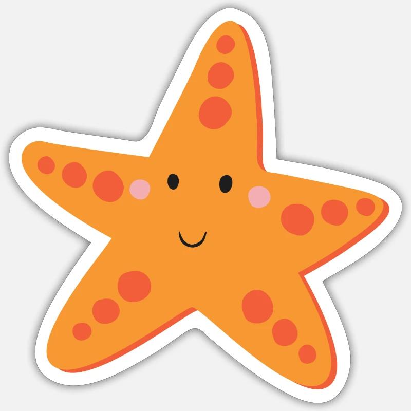 étoile de mer - Sticker taille S (10 x 10 cm) - blanc mat