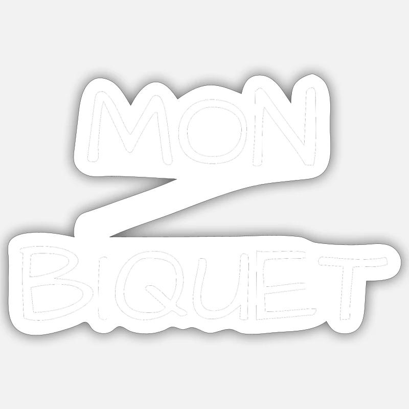 MON BIQUET - Sticker taille S (10 x 10 cm) - blanc mat