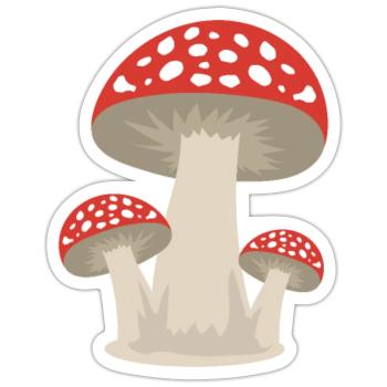 Mushroom lucky guy forest gift idea - Sticker size S (10 x 10 cm) - white matte - Front