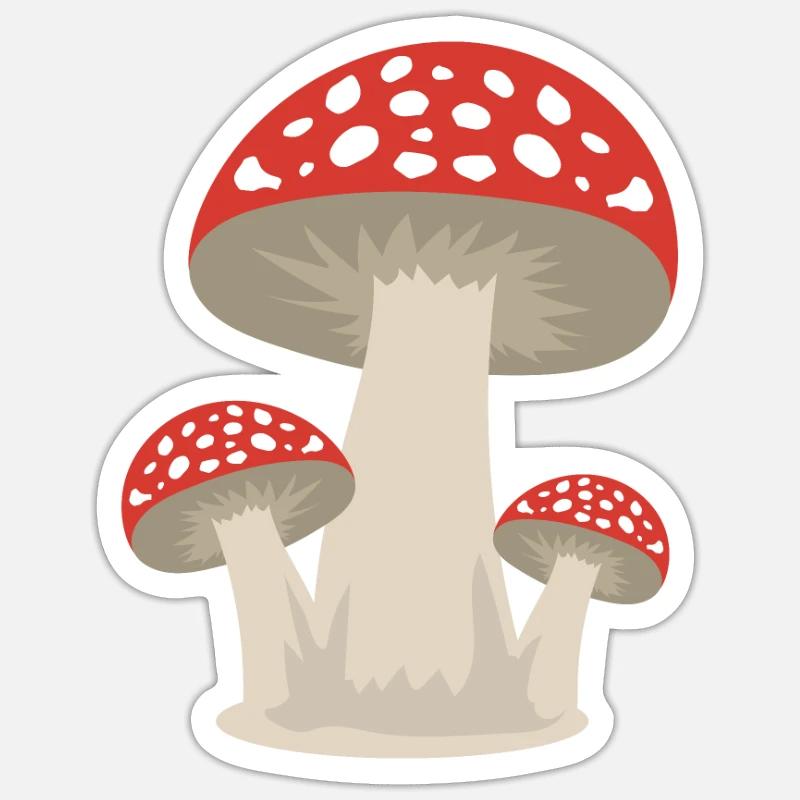 Mushroom lucky guy forest gift idea - Sticker size S (10 x 10 cm) - white matte