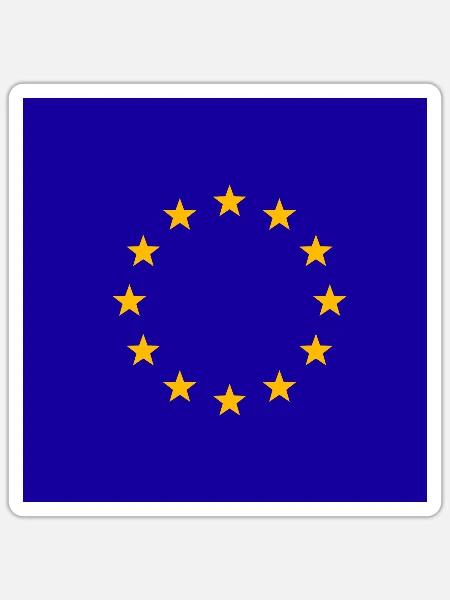 Europa, EU Symbol, Fahne, Flagge, Logo, Sterne - Sticker Größe S (10 x 10 cm) - Mattweiß