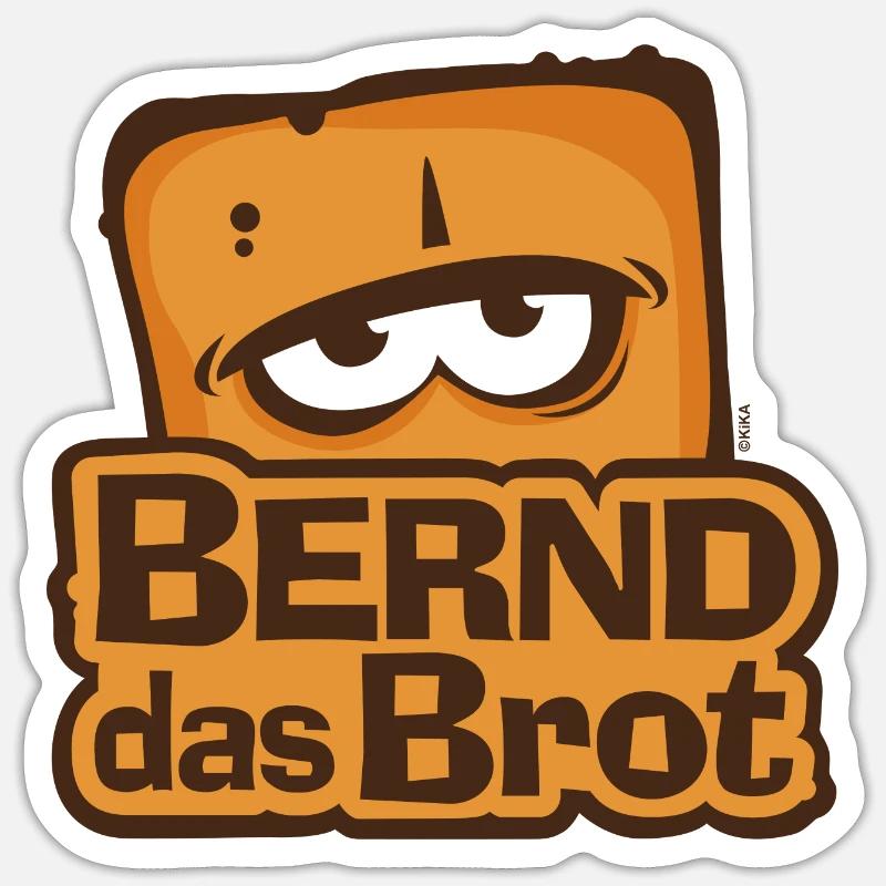 Bernd Das Brot Logo - Sticker Größe S (10 x 10 cm) - Mattweiß