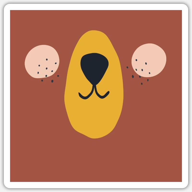 Visage d'ours brun ours - Sticker taille S (10 x 10 cm) - blanc mat