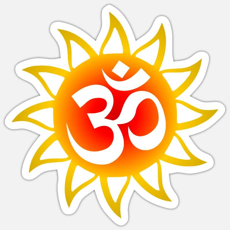 Om sun - Sticker size S (10 x 10 cm) - white matte