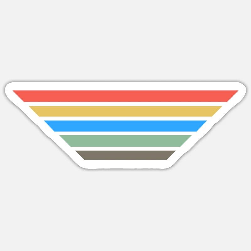 Bunte Balken Streifen Dein Text Geschenk - Sticker Größe S (10 x 10 cm) - Mattweiß