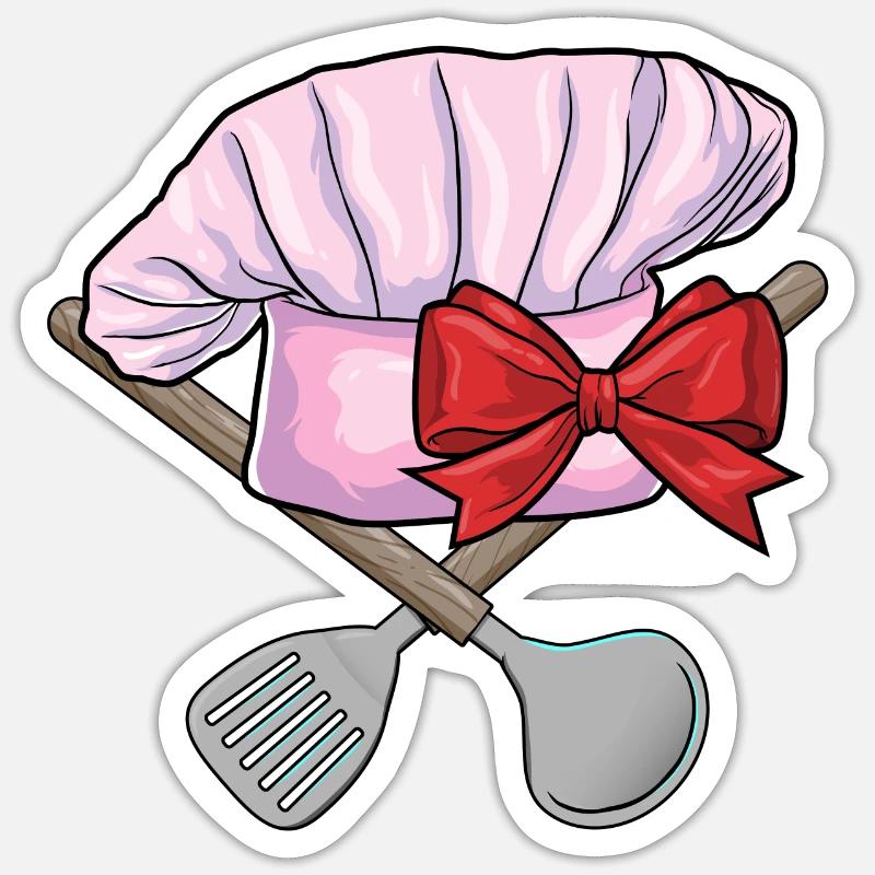 Cuisine du chapeau de chef - Sticker taille S (10 x 10 cm) - blanc mat