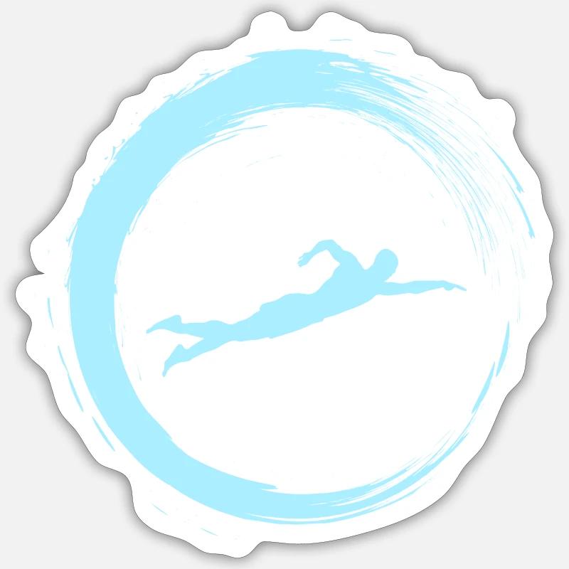 Front crawl swimming - Sticker size S (10 x 10 cm) - white matte