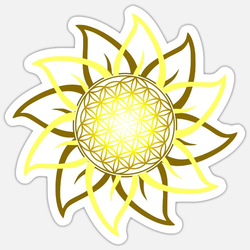 Blume des Lebens - Sticker Größe S (10 x 10 cm) - Mattweiß