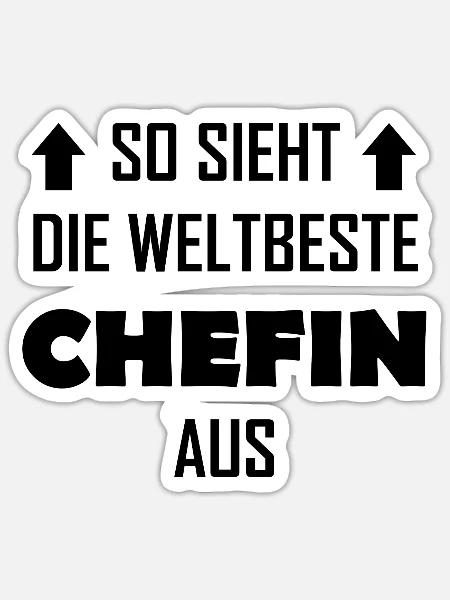 So sieht die weltbeste Chefin aus - Sticker Größe S (10 x 10 cm) - Mattweiß