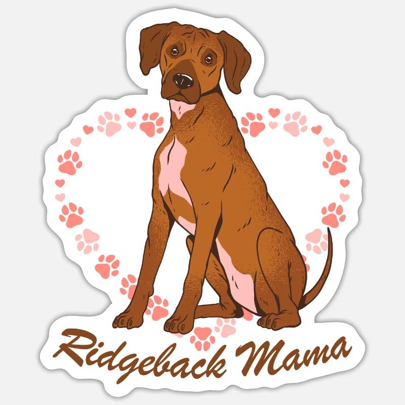 Rhodesian Ridgeback Mama - Sticker Größe S (10 x 10 cm) - Mattweiß