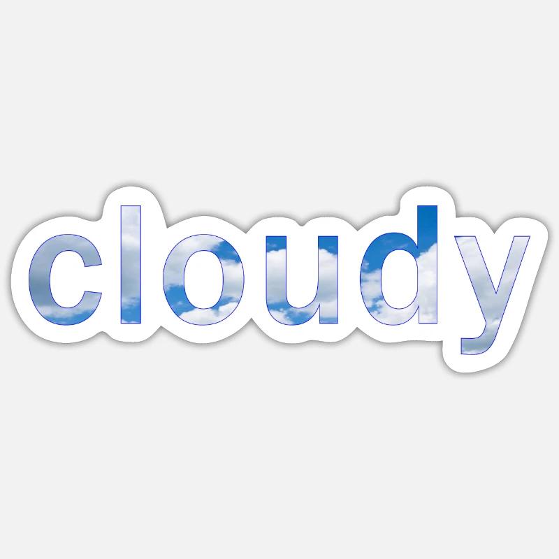 nuage - Sticker taille S (10 x 10 cm) - blanc mat