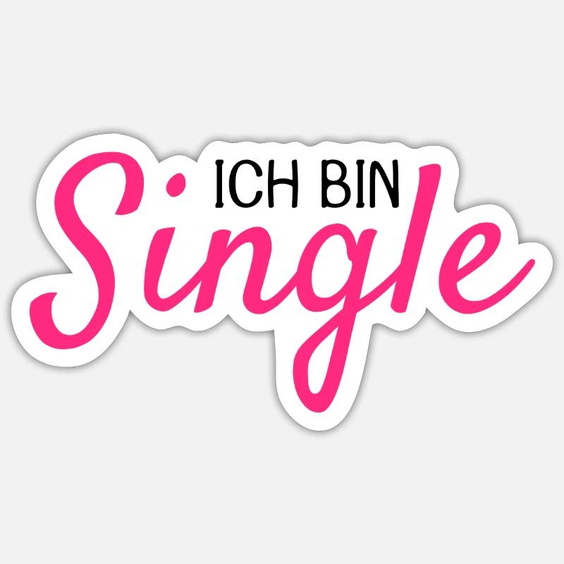 Ich bin Single - Sticker Größe S (10 x 10 cm) - Mattweiß