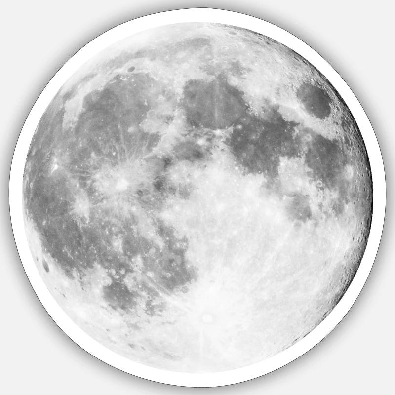 Luna - Sticker formato S (10 x 10 cm) - bianco opaco