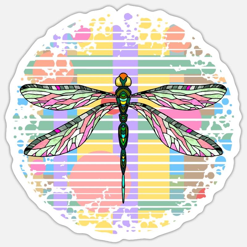 Libelle - Sticker Größe S (10 x 10 cm) - Mattweiß